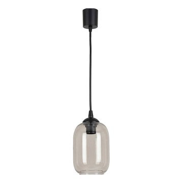 Brilagi - LED-hanglamp met snoer RETRO GLASS 1xE27/60W/230V Ø 14 cm zwart/rookgrijs
