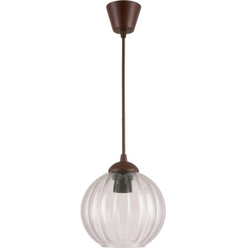 Brilagi - LED-hanglamp met snoer RETRO GLASS 1xE27/60W/230V Ø 18 cm bruin/helder