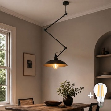 Brilagi - LED-hanglamp met staaf IRONBEAM 1xE27/60W/230V zwart