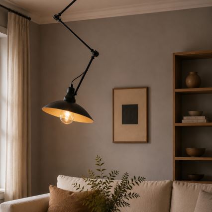 Brilagi - LED-hanglamp met staaf IRONBEAM 1xE27/60W/230V zwart