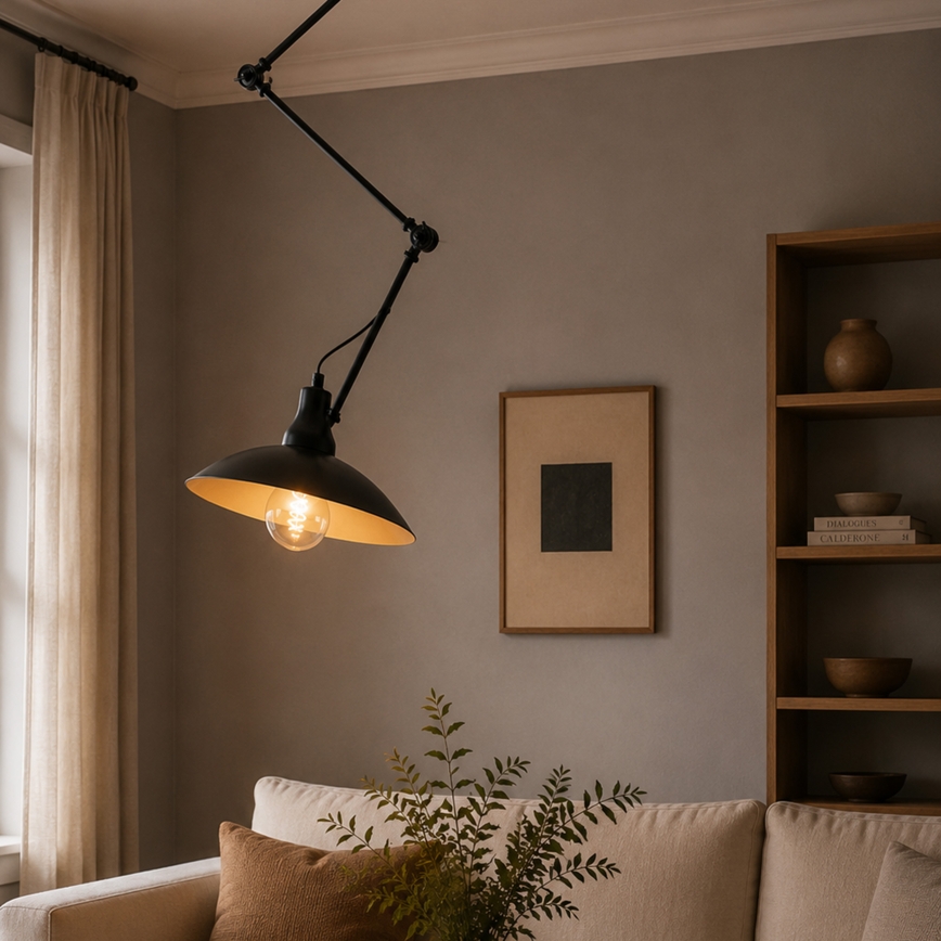 Brilagi - LED-hanglamp met staaf IRONBEAM 1xE27/60W/230V zwart