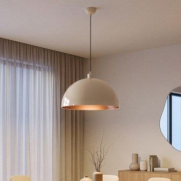 Brilagi - LED-hanglamp METALO aan kabel 1xE27/40W/230V Ø 40 cm beige/koper