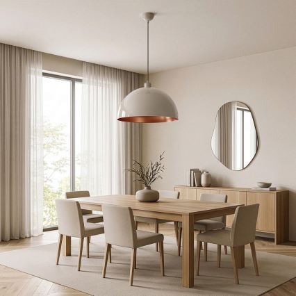 Brilagi - LED-hanglamp METALO aan kabel 1xE27/40W/230V Ø 40 cm beige/koper