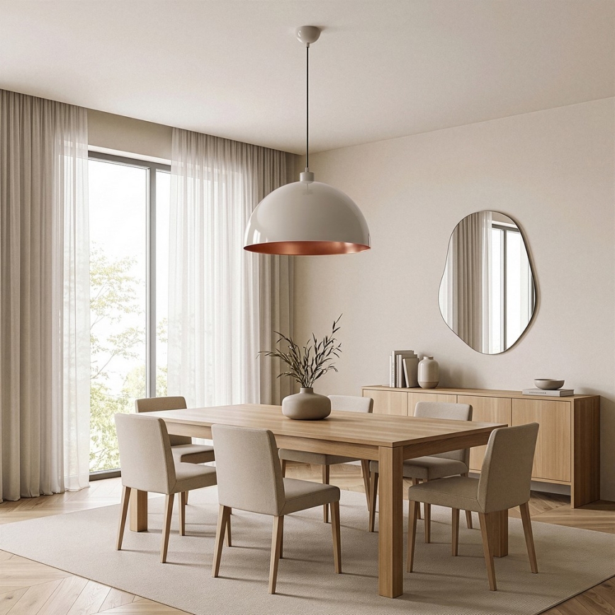 Brilagi - LED-hanglamp METALO aan kabel 1xE27/40W/230V Ø 40 cm beige/koper
