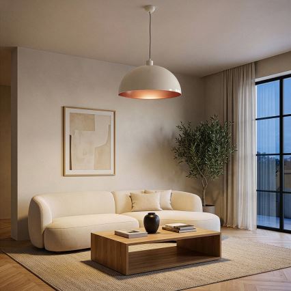Brilagi - LED-hanglamp METALO aan kabel 1xE27/40W/230V Ø 40 cm beige/koper