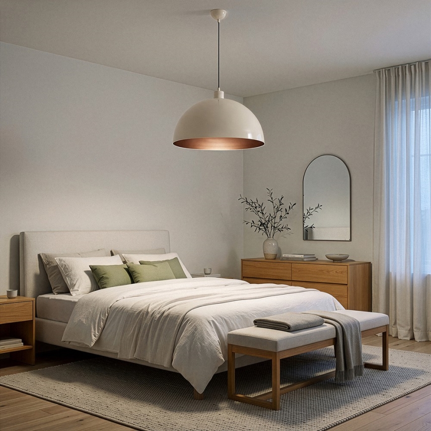 Brilagi - LED-hanglamp METALO aan kabel 1xE27/40W/230V Ø 40 cm beige/koper
