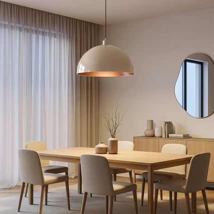 Brilagi - LED-hanglamp METALO aan kabel 1xE27/40W/230V Ø 40 cm beige/koper