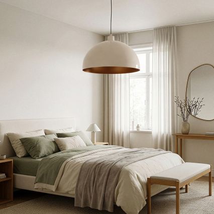 Brilagi - LED-hanglamp METALO aan kabel 1xE27/40W/230V Ø 40 cm beige/koper