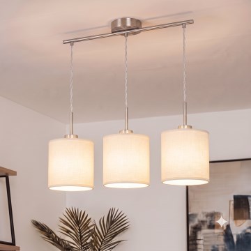 Brilagi - LED-hanglamp NUBILA met kabel 3xE27/60W/230V crème