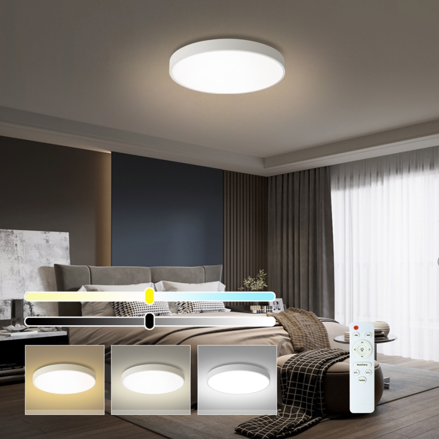 Brilagi - Dimmable Hanglamp POOL LED/60W/230V 3000-6000K Ø 60 cm wit + afstandsbediening