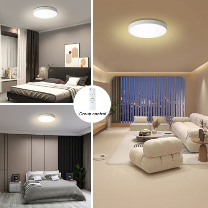 Brilagi - Dimmable Hanglamp POOL LED/60W/230V 3000-6000K Ø 60 cm wit + afstandsbediening
