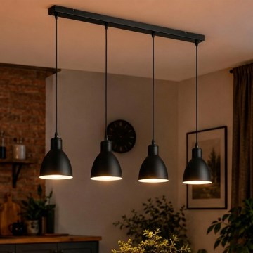Brilagi - LED-hanglamp RIDDY aan kabel 4xE27/60W/230V, zwart