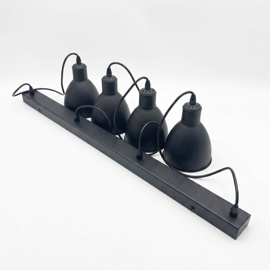 Brilagi - LED-hanglamp RIDDY aan kabel 4xE27/60W/230V, zwart