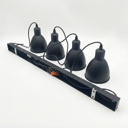 Brilagi - LED-hanglamp RIDDY aan kabel 4xE27/60W/230V, zwart