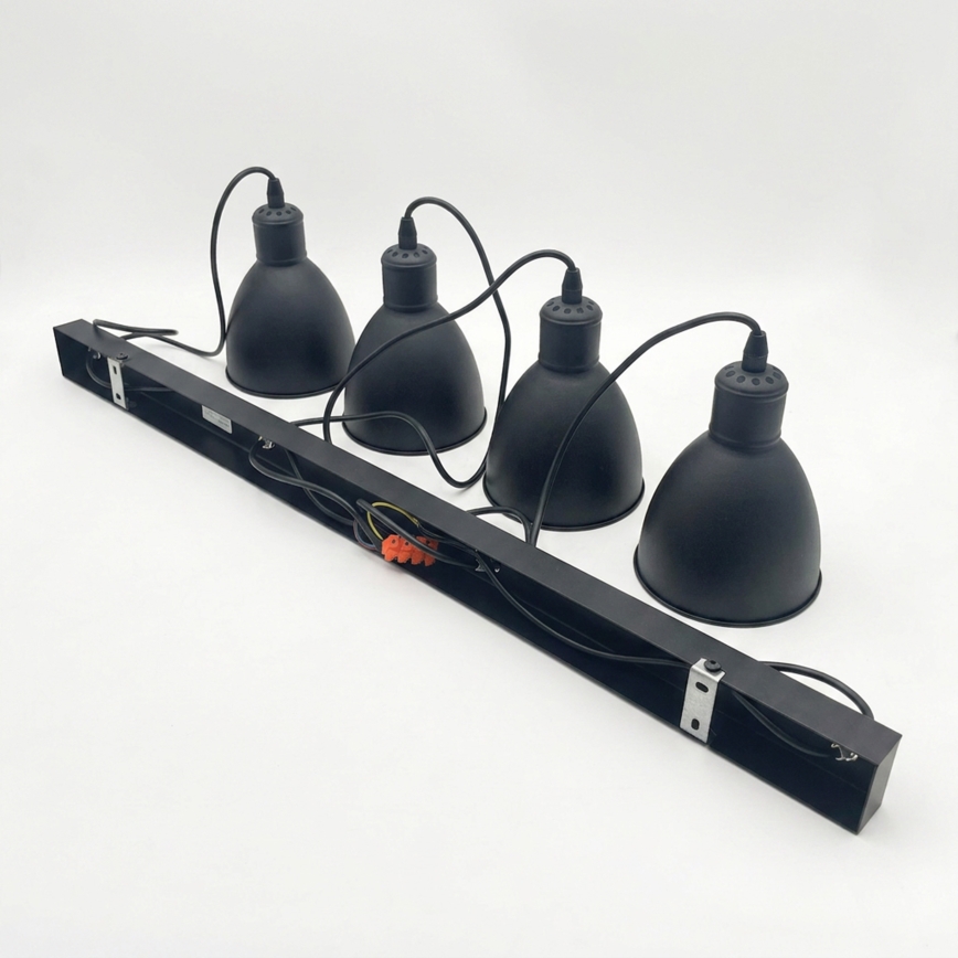 Brilagi - LED-hanglamp RIDDY aan kabel 4xE27/60W/230V, zwart