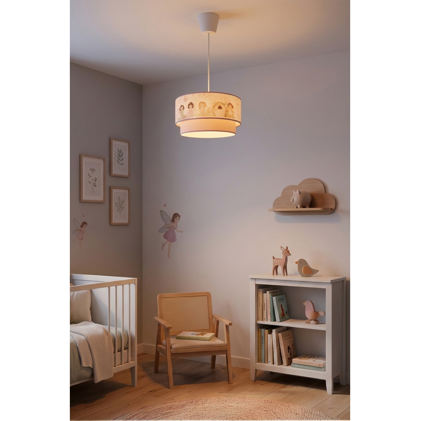 Brilagi - LED hanglamp voor kinderkamer aan kabel BOBO 1xE27/10W/230V Ø 40 cm roze/feeën