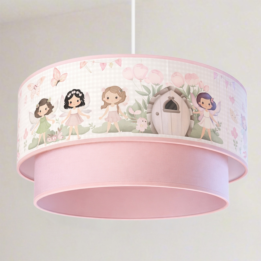 Brilagi - LED hanglamp voor kinderkamer aan kabel BOBO 1xE27/10W/230V Ø 40 cm roze/feeën