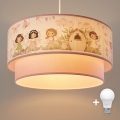 Brilagi - LED hanglamp voor kinderkamer aan kabel BOBO 1xE27/60W/230V Ø 40 cm roze/feeën