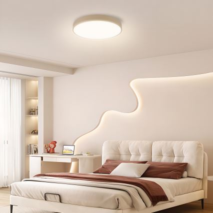 Brilagi - Dimbare Plafondlamp POOL LED/48W/230V 3000-6000K Ø 40 cm beige + afstandsbediening