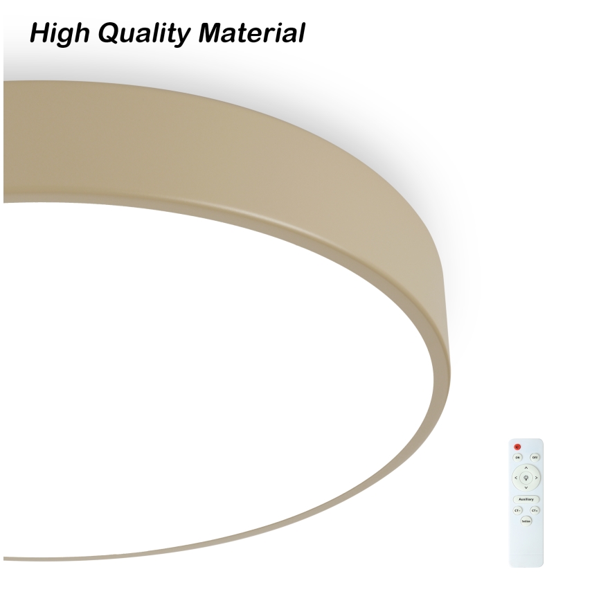 Brilagi - Dimbare Plafondlamp POOL LED/48W/230V 3000-6000K Ø 40 cm beige + afstandsbediening