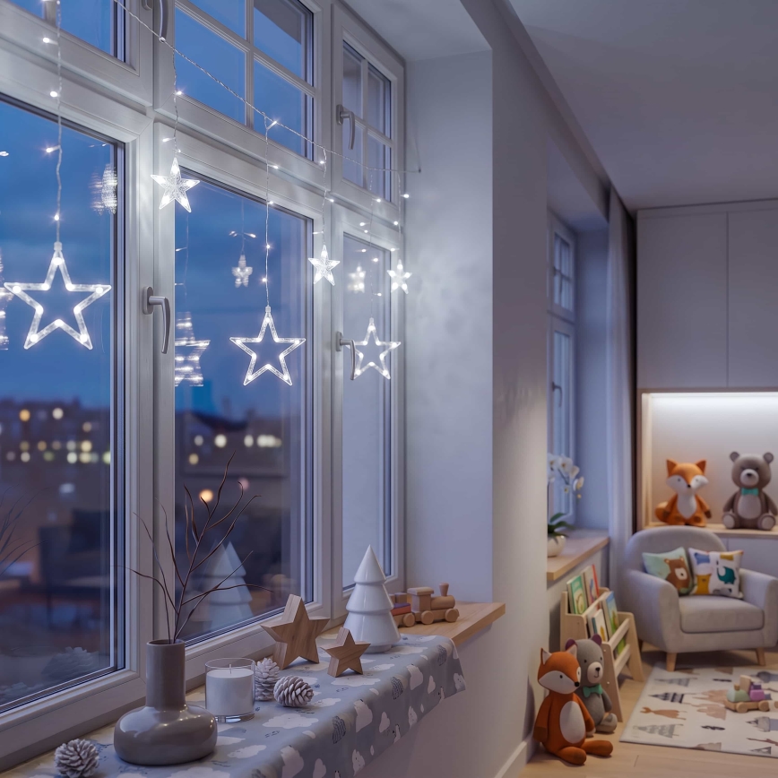 BRILAGI - LED Kerst Lichtketting 77xLED/3xAA/USB 1,8m cool wit