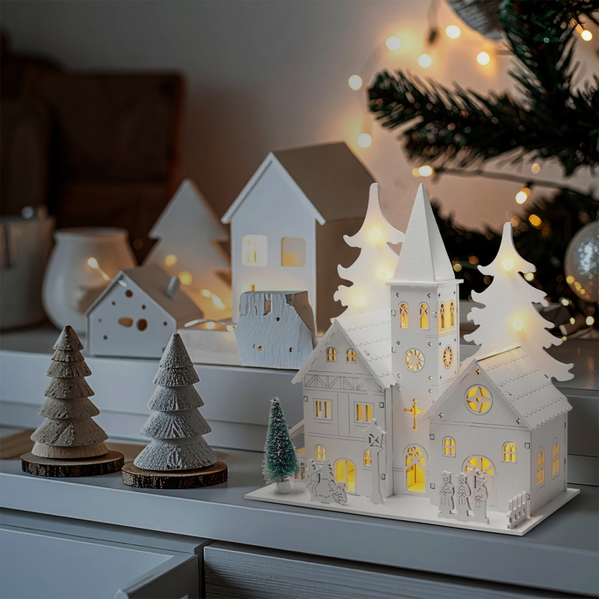 Brilagi - LED kerstdecoratie kerkje LED/2xAA
