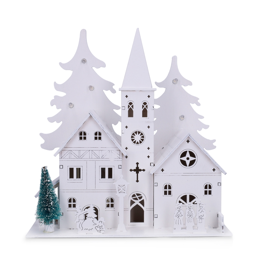 Brilagi - LED kerstdecoratie kerkje LED/2xAA