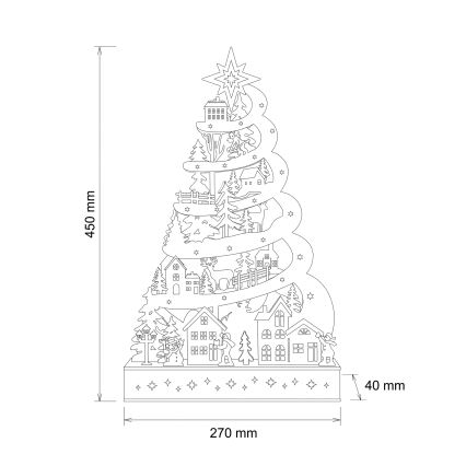 BRILAGI - LED kerstdecoratie LED/2xAA kerstboompje