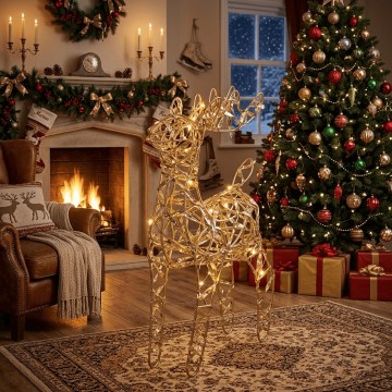 BRILAGI - LED Kerstdecoratie LED/3xAA 32 cm rendier warm wit/goud