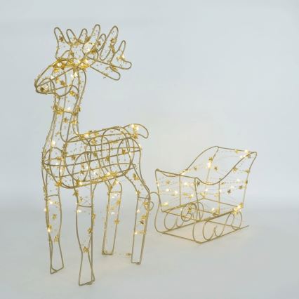 BRILAGI - LED kerstdecoratie LED/3xAA 46 cm rendier met slee warm wit