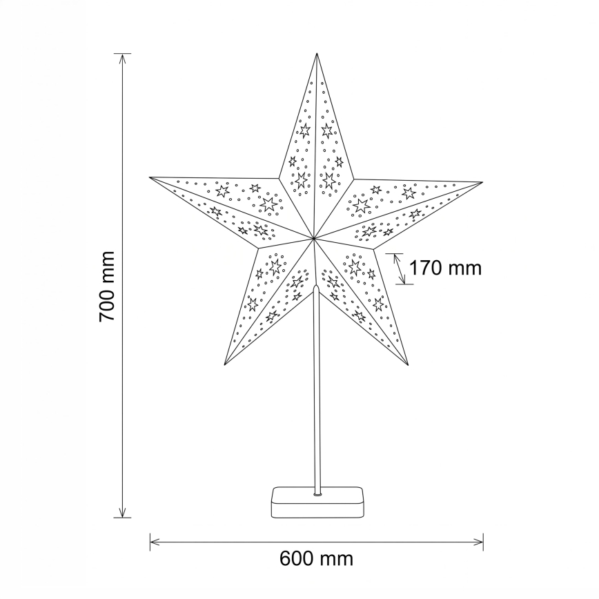 BRILAGI - LED Kerstdecoratie LED/3xAA 70x60 cm ster