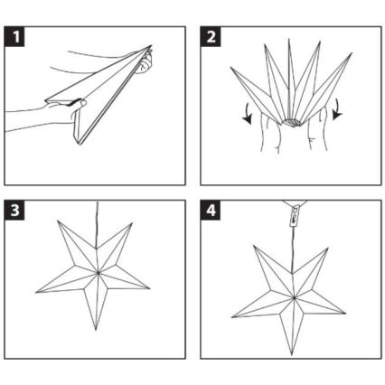 Brilagi - LED-kerstdecoratie, ster, 70 cm, LED/2xAA