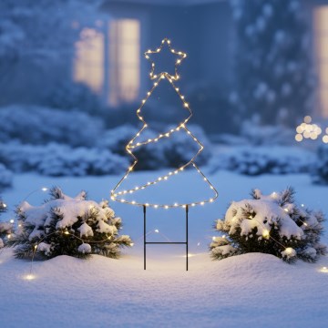 Brilagi - LED kerstdecoratie voor buiten LED/3xAA IP44 68x29 cm kerstboom