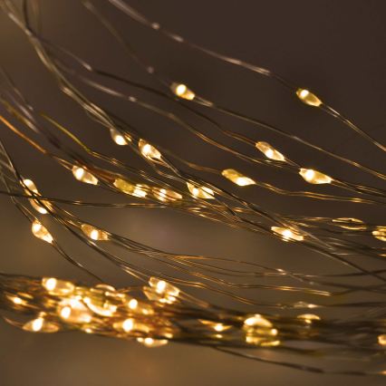 BRILAGI - LED kerstgordijn 300xLED/8 functies/3xAA/USB 1,2m warm wit