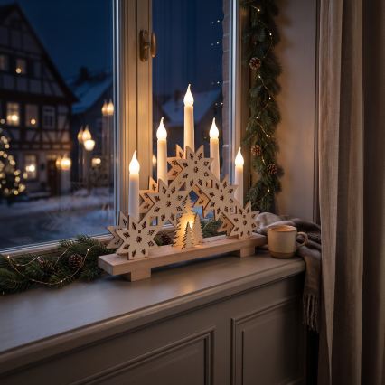 BRILAGI - LED kerstkandelaar 5xLED/2xAA beige