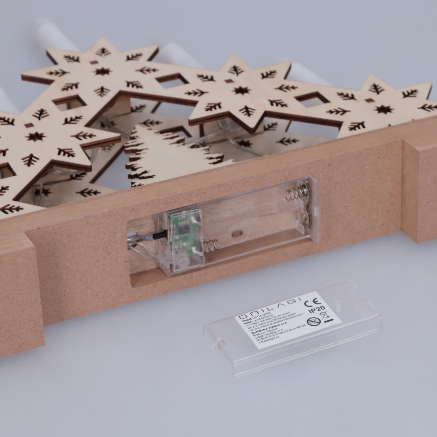 BRILAGI - LED kerstkandelaar 5xLED/2xAA beige