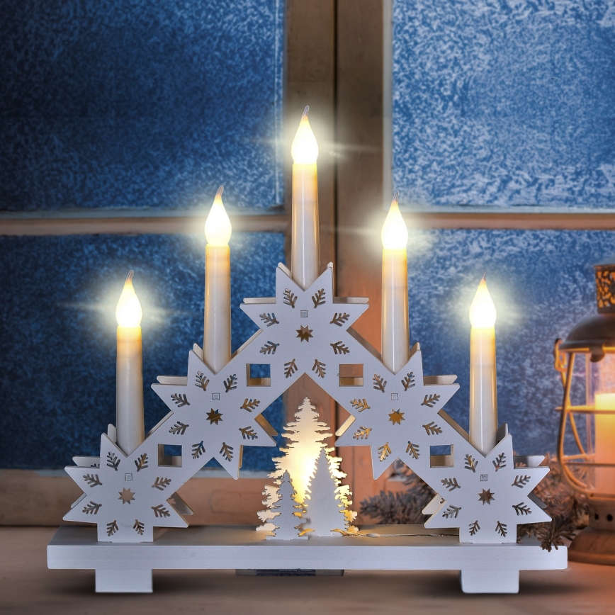 Brilagi - LED kerstkandelaar 5xLED/2xAA
