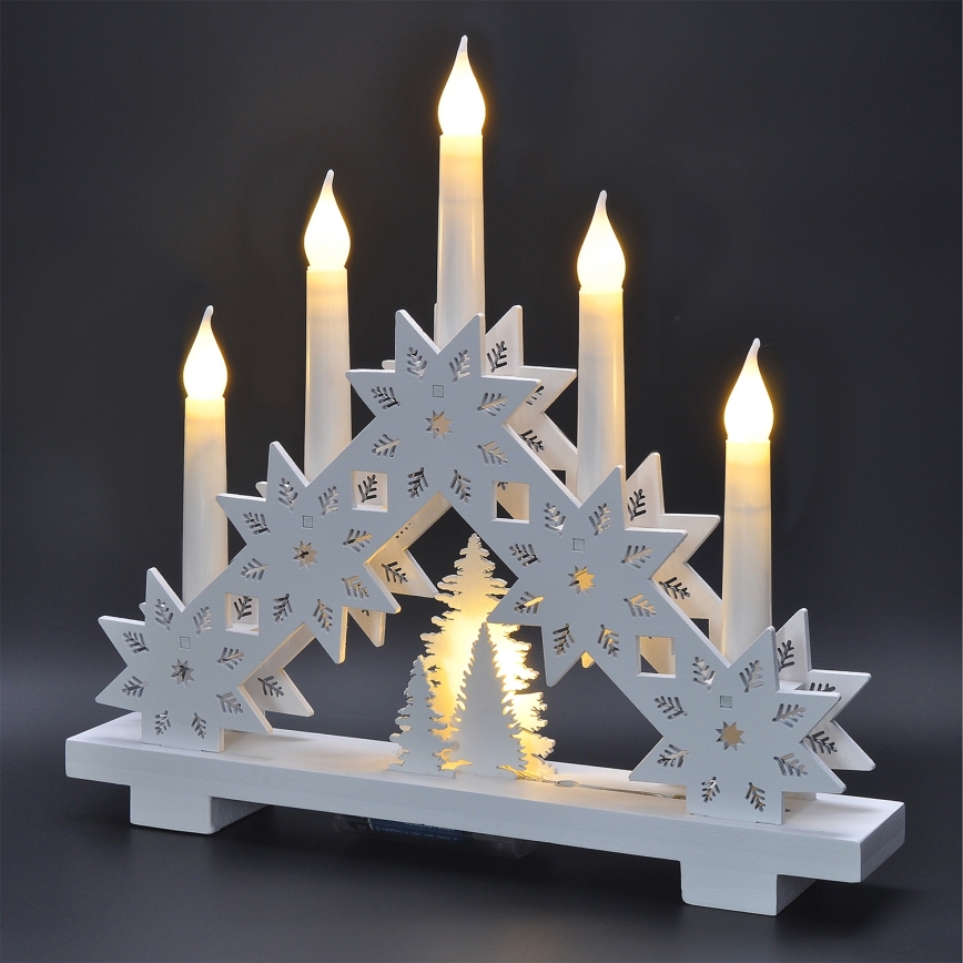 Brilagi - LED kerstkandelaar 5xLED/2xAA