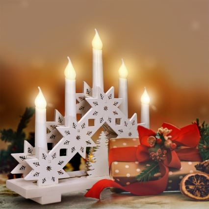 Brilagi - LED kerstkandelaar 5xLED/2xAA
