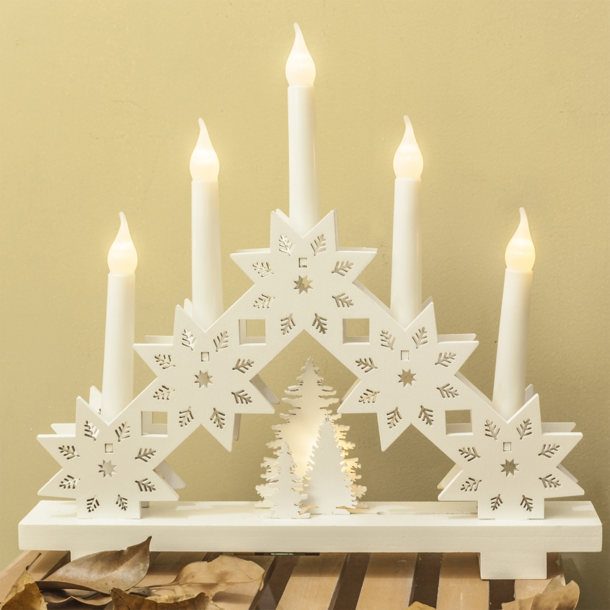 Brilagi - LED kerstkandelaar 5xLED/2xAA