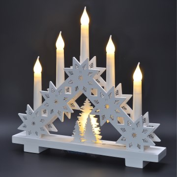 BRILAGI - LED kerstkandelaar 5xLED/2xAA wit