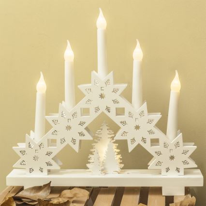 BRILAGI - LED kerstkandelaar 5xLED/2xAA wit