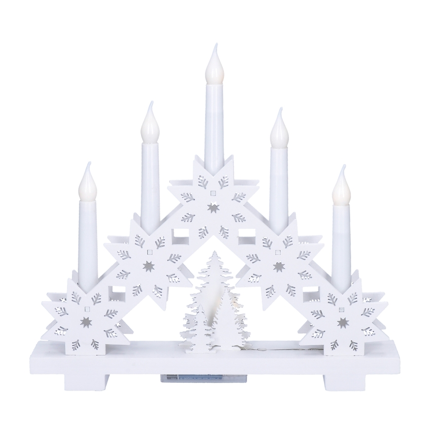 BRILAGI - LED kerstkandelaar 5xLED/2xAA wit