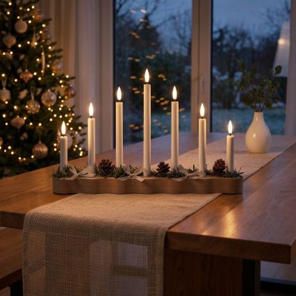 BRILAGI - LED kerstkandelaar 7xLED/2xAA beige/wit