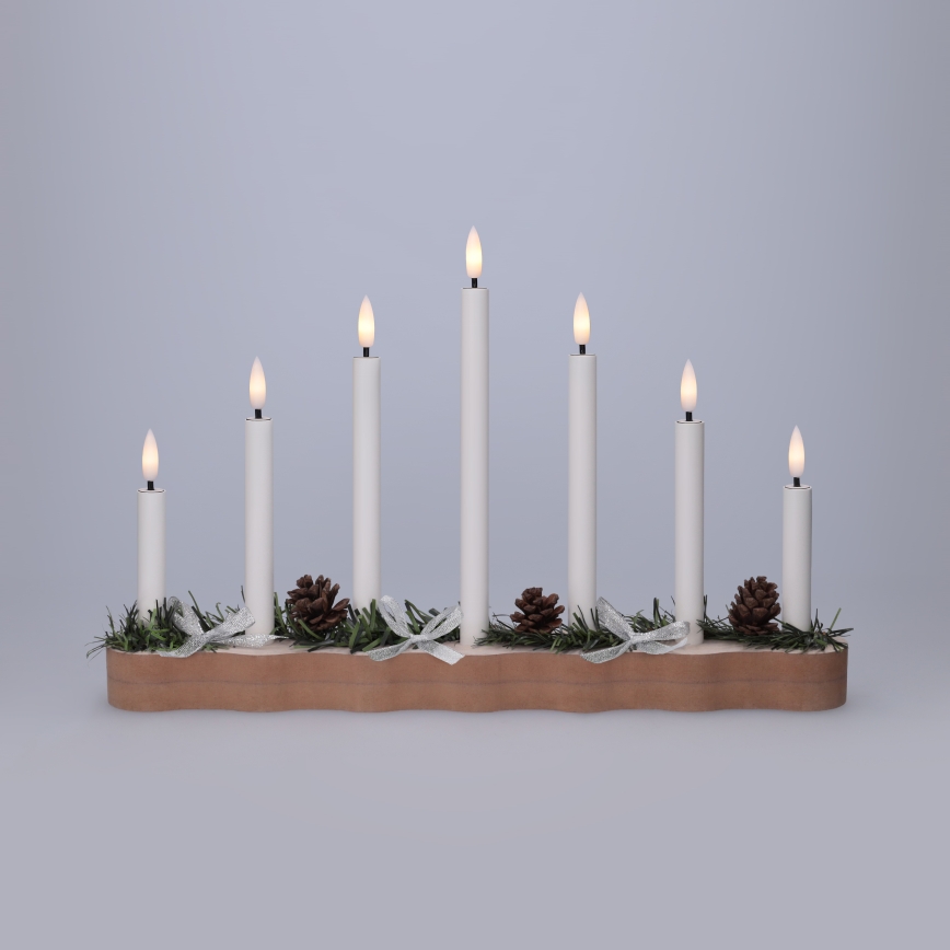 BRILAGI - LED kerstkandelaar 7xLED/2xAA beige/wit