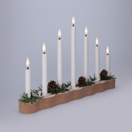 BRILAGI - LED kerstkandelaar 7xLED/2xAA beige/wit