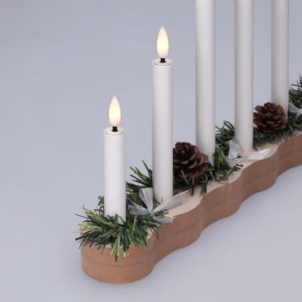 BRILAGI - LED kerstkandelaar 7xLED/2xAA beige/wit