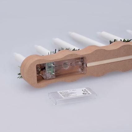BRILAGI - LED kerstkandelaar 7xLED/2xAA beige/wit