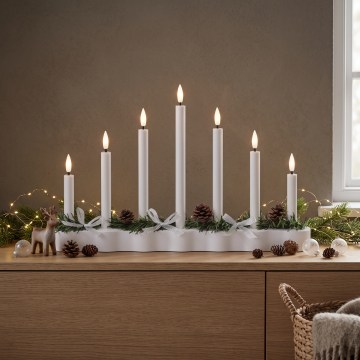 BRILAGI - LED kerstkandelaar 7xLED/2xAA wit