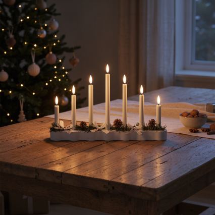 BRILAGI - LED kerstkandelaar 7xLED/2xAA wit